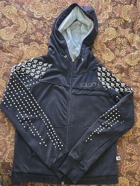 Volcom Limited Edition Women's Black And White Full Zip Hoodie